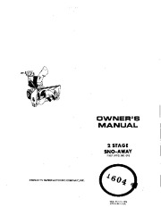 Simplicity 643 7 HP Two Stage Snow Blower Owners Manual page 1