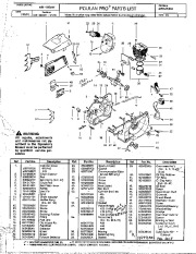 Poulan Pro 425 445 505 Chainsaw Parts List page 1