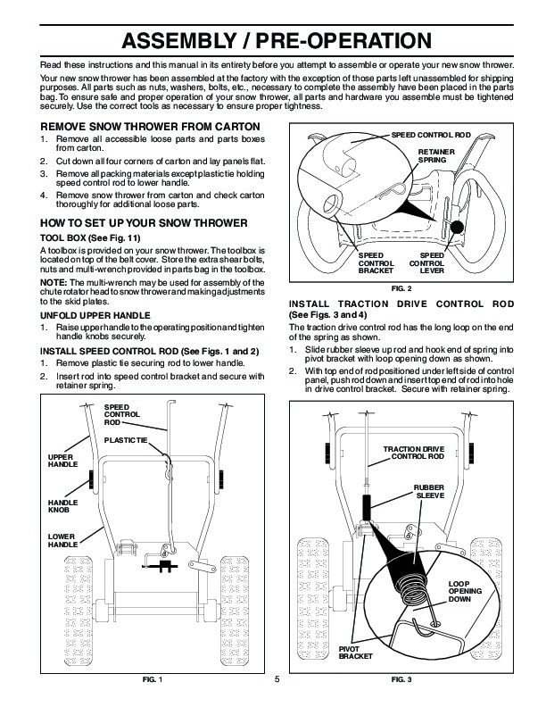 Poulan Pro PP1130ESA 183615 Snow Blower Owners Manual, 2002