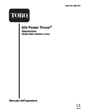Toro 38053 824 Power Throw Snowthrower Manuale Utente, 2003 page 1