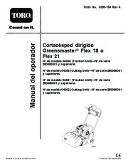Toro 04030, 04206, 04031, 04202 Toro Greensmaster Flex 18 Mower Manual del Propietario, 2008 page 1