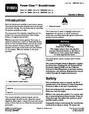 Toro 38585 Toro Power Clear Snowthrower Owners Manual, 2008 page 1