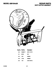 Murray 629104X5A Snow Blower Owners Manual page 48