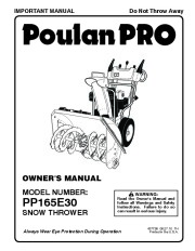 Poulan Pro PP165E30 437738 Snow Blower Owners Manual page 1