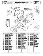 McCulloch Mac 320 Chainsaw Service Parts page 1