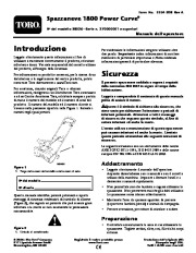 Toro 38026 1800 Power Curve Snowthrower Manuale Utente, 2009 page 1