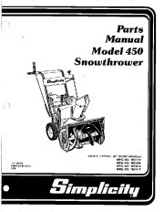 Simplicity 450 1691172 1691364 1691416 1691417 20-Inch Snow Blower Parts Manual page 1