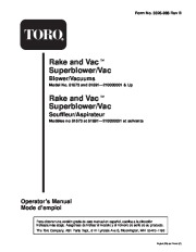 Toro 51591 Super Blower Vac Owners Manual, 2001, 2002, 2003, 2004 page 1