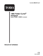 Toro 38026 1800 Power Curve Snowthrower Manuel des Propriétaires, 2004, 2005 page 1