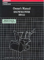 Honda HS522 Snow Blower Owners Manual page 1