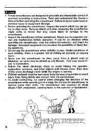 Honda HS522 Snow Blower Owners Manual page 5