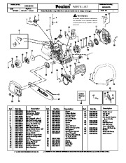 Poulan Pro P4018WTL Chainsaw Parts List page 1