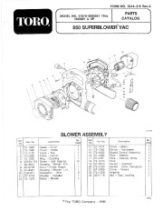 Toro 51575 850 Super Blower Parts Catalog, 1991 page 1