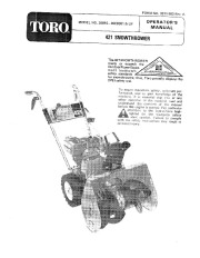 Toro 38010 421 Snowthrower Owners Manual, 1980 page 1