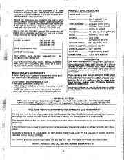 Craftsman 358.351080 358.351160 358.351180 16 18 Inch 2 Cycle Chainsaw Owners Manual, 1995 page 5