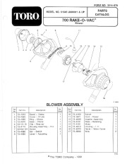 Toro 51547 700 Rake-O-Vac Parts Catalog, 1993 page 1