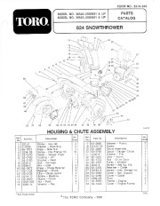 Toro 38543 Toro  824 Power Shift Snowthrower Parts Catalog, 1992 page 1