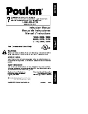 Poulan 1950 2025 2050 2055 2075 2150 2175 2350 2375 Chainsaw Owners Manual page 1