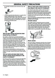 Husqvarna 346XP 346XPG 353 353G E-Tech TrioBrake Chainsaw Owners Manual, 2001,2002,2003,2004,2005,2006,2007,2008,2009,2010 page 10