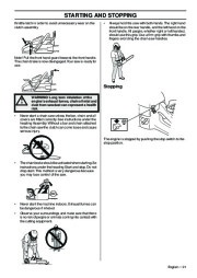 Husqvarna 346XP 346XPG 353 353G E-Tech TrioBrake Chainsaw Owners Manual, 2001,2002,2003,2004,2005,2006,2007,2008,2009,2010 page 21