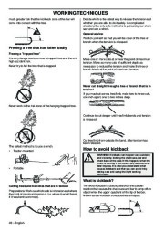 Husqvarna 346XP 346XPG 353 353G E-Tech TrioBrake Chainsaw Owners Manual, 2001,2002,2003,2004,2005,2006,2007,2008,2009,2010 page 28