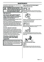 Husqvarna 346XP 346XPG 353 353G E-Tech TrioBrake Chainsaw Owners Manual, 2001,2002,2003,2004,2005,2006,2007,2008,2009,2010 page 31