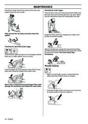 Husqvarna 346XP 346XPG 353 353G E-Tech TrioBrake Chainsaw Owners Manual, 2001,2002,2003,2004,2005,2006,2007,2008,2009,2010 page 32