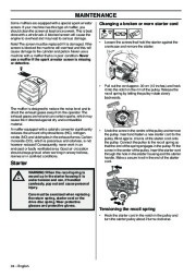 Husqvarna 346XP 346XPG 353 353G E-Tech TrioBrake Chainsaw Owners Manual, 2001,2002,2003,2004,2005,2006,2007,2008,2009,2010 page 34