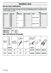 Husqvarna 346XP 346XPG 353 353G E-Tech TrioBrake Chainsaw Owners Manual, 2001,2002,2003,2004,2005,2006,2007,2008,2009,2010 page 40