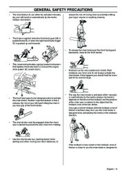 Husqvarna 346XP 346XPG 353 353G E-Tech TrioBrake Chainsaw Owners Manual, 2001,2002,2003,2004,2005,2006,2007,2008,2009,2010 page 9