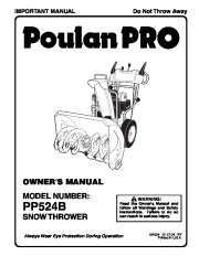 Poulan Pro Owners Manual, 2004 page 1