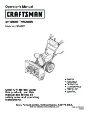 Craftsman 247.88955 24-Inch Snow Blower Owners Manual page 1