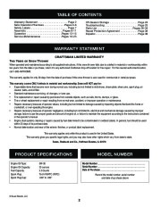 Craftsman 247.88955 Craftsman 24-Inch Snow Thrower Owners Manual, 2005 page 2