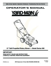 MTD Yard Man 500 Series 21 Inch Self Propelled Rotary Lawn Mower Owners Manual page 1