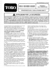 Toro 38543, 38555 Toro 824 Power Shift Snowthrower Manuale Utente, 1995 page 1