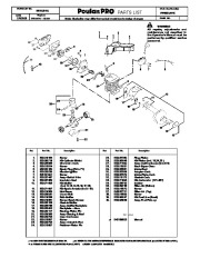 Poulan Pro PP4620AVX Chainsaw Parts List page 1