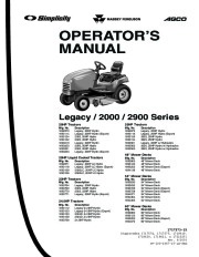 Simplicity Legacy 2000 2900 20 23 24.5 25 48 54 60 Series Snow Blower Owners Manual page 3