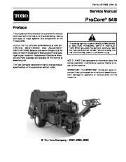 Toro 04129SL Rev C Service Manual ProCore 648 Preface Publication page 1