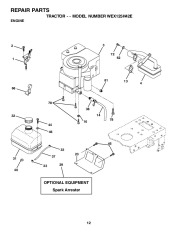 Weed Eater WEX125H42E Lawn Tractor Repair Manual, 2010 page 12