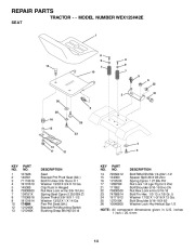 Weed Eater WEX125H42E Lawn Tractor Repair Manual, 2010 page 14