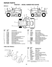 Weed Eater WEX125H42E Lawn Tractor Repair Manual, 2010 page 15