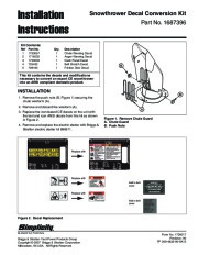Simplicity Snow Blower Decal Conversion Kit Installation Manual page 1