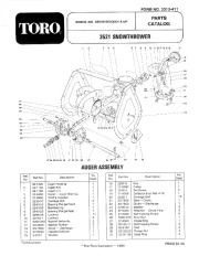 Toro 38035 3521 Snowthrower Parts Catalog, 1985 page 1