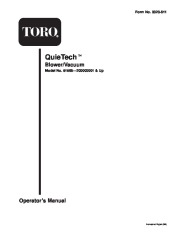 Toro 51568 Quiet Blower Vac Owners Manual, 2000 page 1
