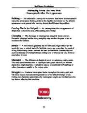 Toro Reel Mower Terminology Reel Mower TERMINOLOGY 09171SL DEFINITION TERMS Aerate Process page 22