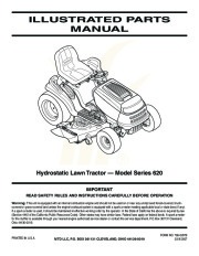 MTD 620 Hydrostatic Lawn Tractor Mower Parts List page 1
