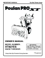 Poulan Pro Owners Manual, 2009 page 1