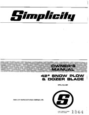 Simplicity 891 42-Inch Snow Plow And Dozer Blade Blower Owners Manual page 1