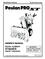 Poulan Pro Owners Manual, 2009 page 1