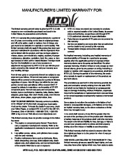 MTD 614E 644E 664G Snow Blower Owners Manual page 32